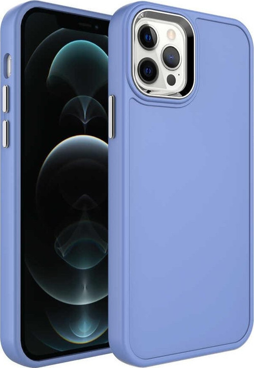 Apple iPhone 12 Pro Max Kılıf Metal Çerçeve ve Buton Tasarımlı Sert Botox Kapak