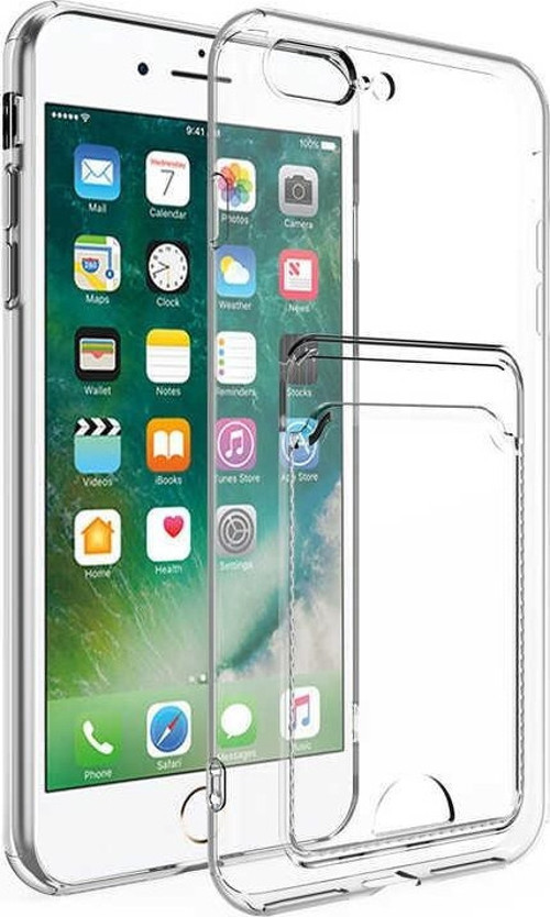 Apple iPhone 7 Plus Kılıf Kartlıklı Şeffaf Setra Clear Silikon Kapak