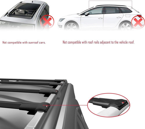 Opel Combo (C) 2001-2011 Arası ile uyumlu FLY Model Ara Atkı Tavan Barı SİYAH 4 ADET BAR