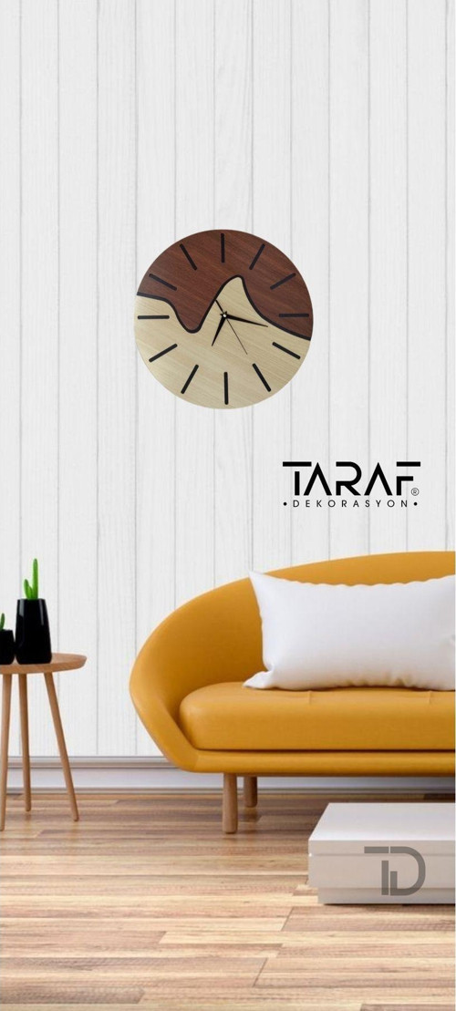Nehir Lazer Kesim Dekoratif 40 Cm Duvar Saati 55 x 55 cm
