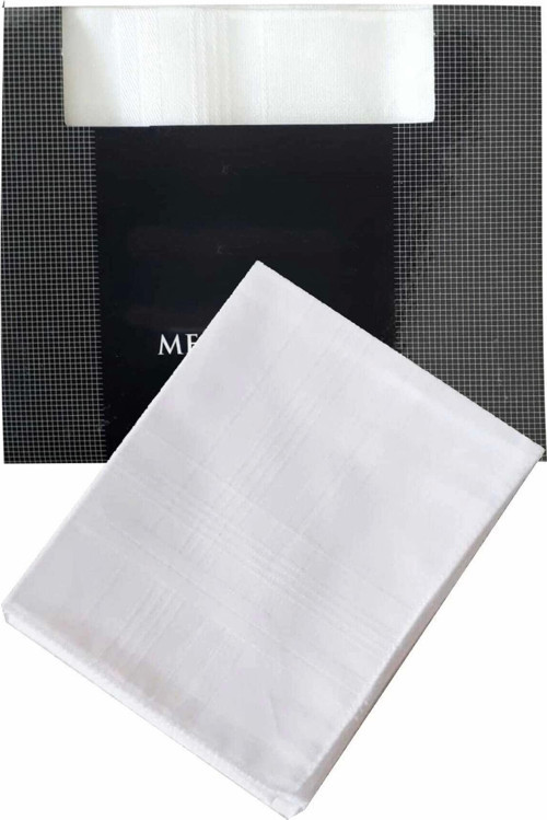 3’lü Özel Paket Premium Erkek Mendil Seti %100 Pamuk 42x42 cm Beyaz