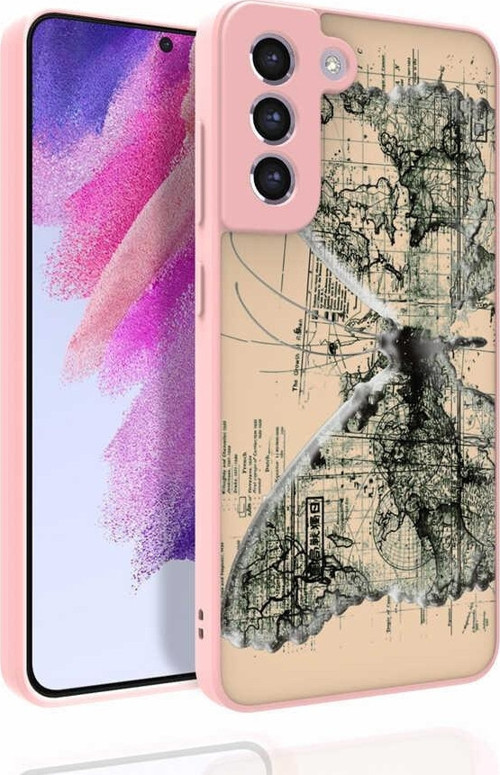 Samsung S21 FE Kılıf Desenli Kamera Korumalı Parlak Nora Kapak