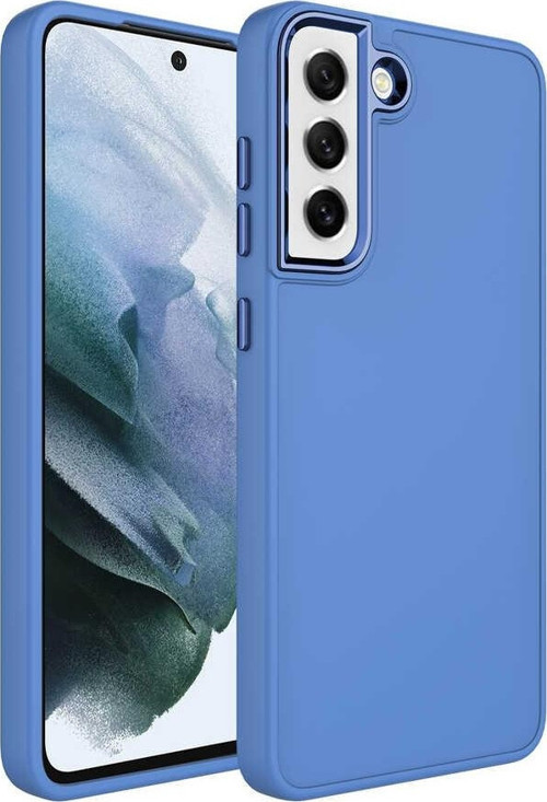 Samsung S21 FE Kılıf Metal Çerçeve ve Buton Tasarımlı Silikon Luna Kapak