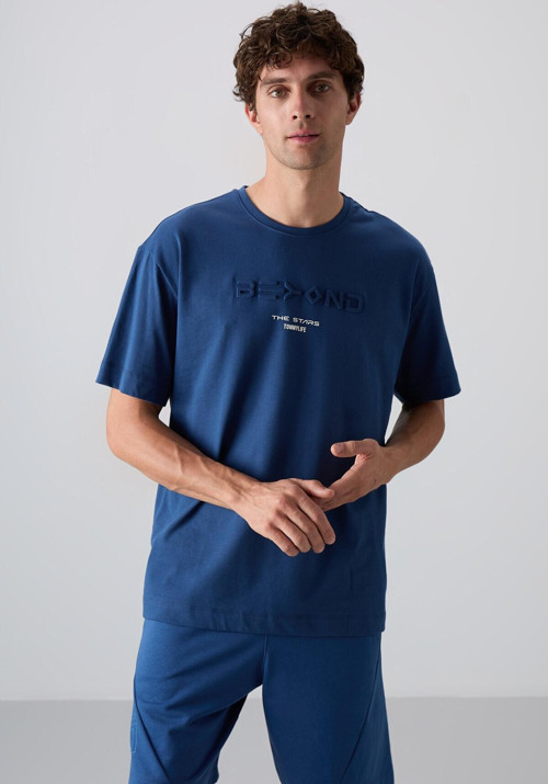 Parlament Pamuklu Kalın Yumuşak Dokulu Oversize Fit Baskılı Erkek T-Shirt - 88328