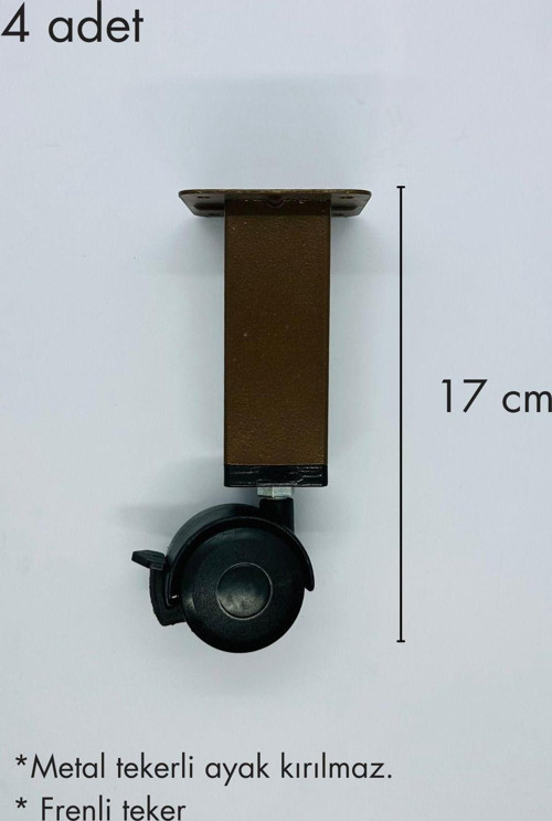 Masa Tekeri Sehpa Tekeri Sihirli Sehpa Tekeri, Metal Kırılmaz Ceviz Renk