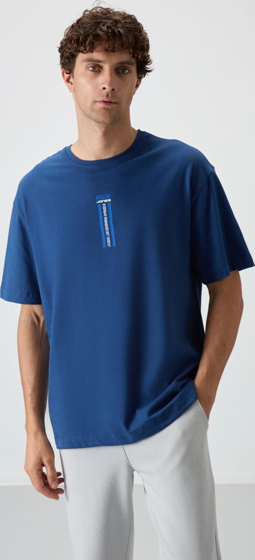 Parlament %100 Pamuk Kalın Yumuşak Dokulu Oversize Fit Baskılı Erkek T-Shirt - 88360