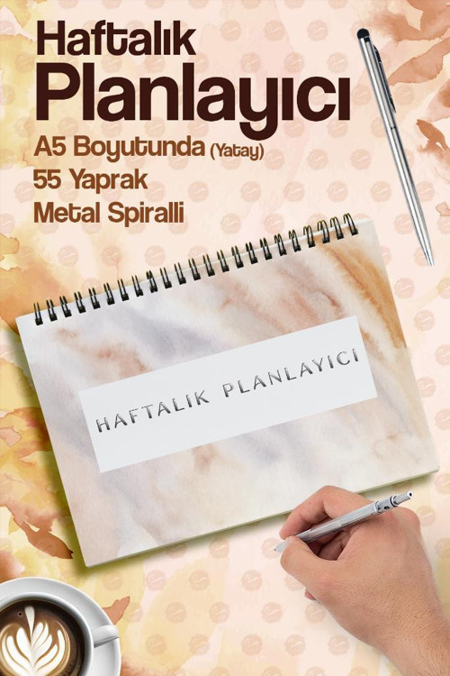 Haftalık Planlayıcı To do list Spiralli Not Defteri Planner Batik-T1183