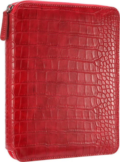 Croco Zipper Folder Defter Kırmızı-noktalı