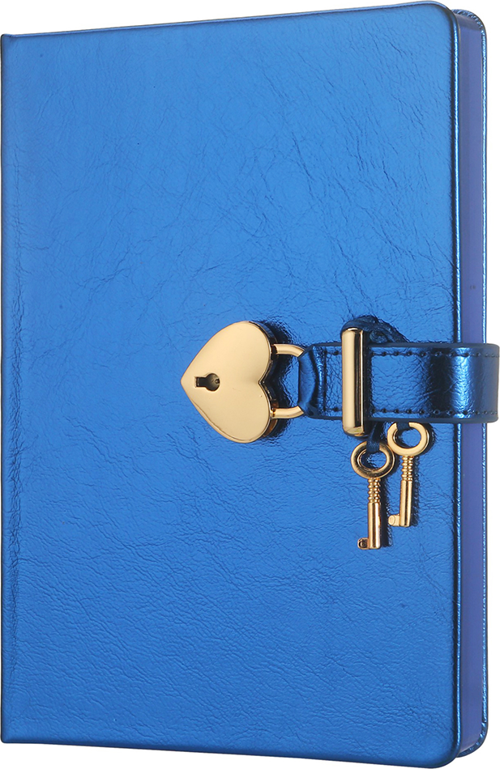 Hush Hush Metalik Kilitli Defter 13x18 Cm Mavi