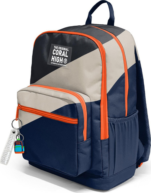 Coral High Lacivert Koyu Gri Bej Renkli Okul Sırt Çantası 23693 7