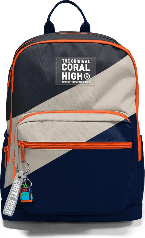 Coral High Lacivert Koyu Gri Bej Renkli Okul Sırt Çantası 23693 6