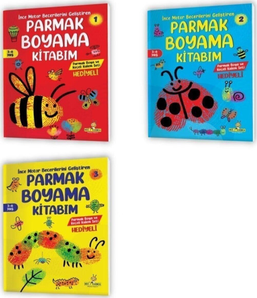 Yükselen Zeka Yayınları 3-6 Yaş Parmak Boyama Kitabım (Parmak Boya Ve Keçeli Kalem Seti Hediyeli) - Yükselen Zeka