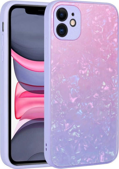 Apple iPhone 11 Kılıf Renk Geçişli Mermer Desenli Sert Silikon Granit Kapak