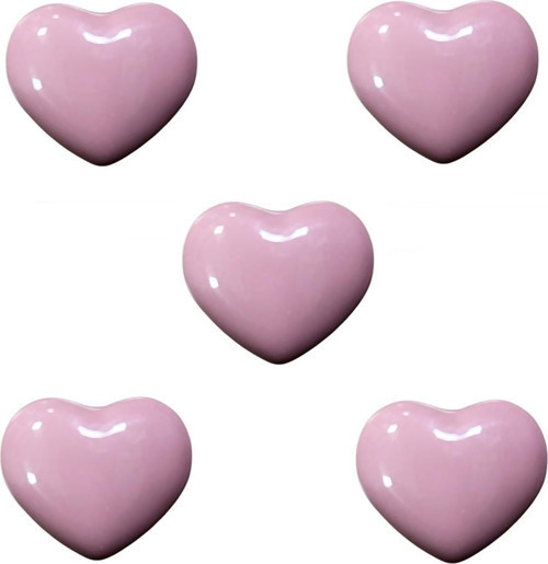 5 Adet Tomurcuk Porselen Çocuk Odası Pembe Kalp Mobilya Kulp