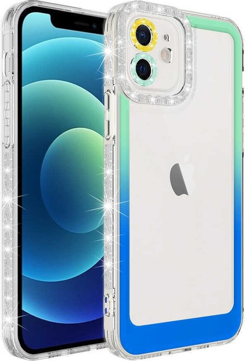 Apple iPhone 11 Kılıf Simli ve Renk Geçiş Tasarımlı Lens Korumalı Park Kapak