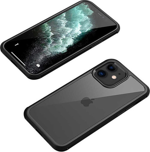 Apple iPhone 12 Kılıf Dor Silikon Temperli Cam Kapak