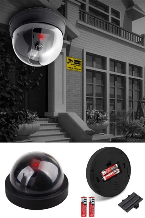 LED Işıklı Dome Güvenlik Kamerası Hırsız Caydırıcı Pratik Tak ve Kullan Sahte Kamera Modeli