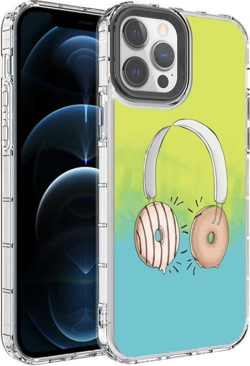 Apple iPhone 12 Pro Kılıf Kamera Korumalı Renkli Desenli Sert Silikon Korn Kapak