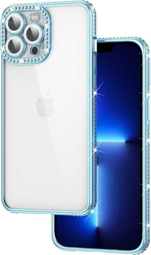 Apple iPhone 12 Pro Kılıf Kamera Korumalı Taşlı Mina Kapak