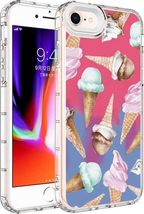 Apple iPhone 7 Kılıf Kamera Korumalı Renkli Desenli Sert Silikon Korn Kapak