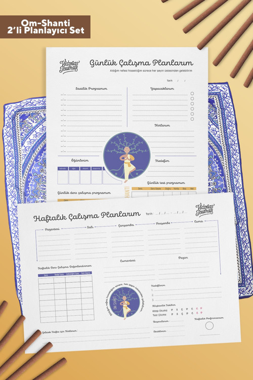 Haftalık ve Günlük Ders Çalışma Seti OM-Shanti