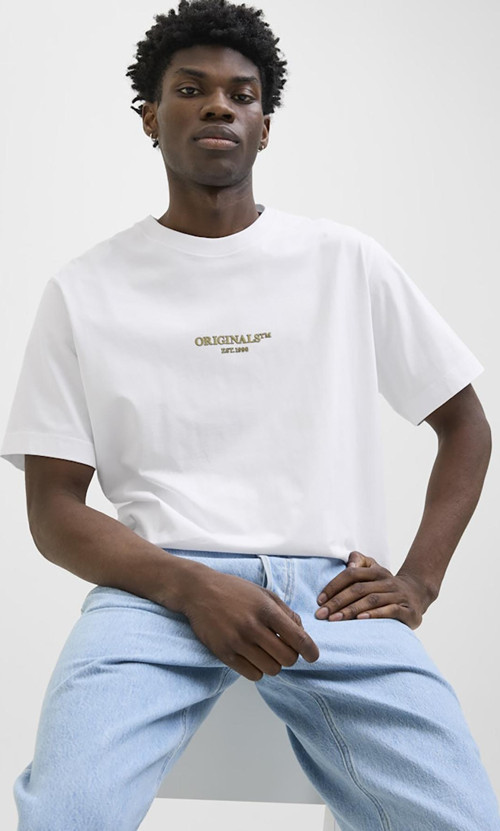 Erkek Jorıslıngton Bisiklet Yaka Kısa Kollu %100 Pamuk T-Shirt 12273157 Beyaz