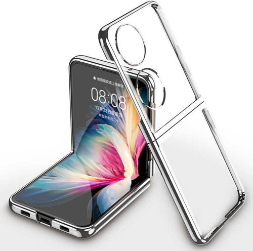 Huawei P50 Pocket Kılıf Ultra İnce Tasarım 180 Derece Açılabilir- Kıpta - Gümüş
