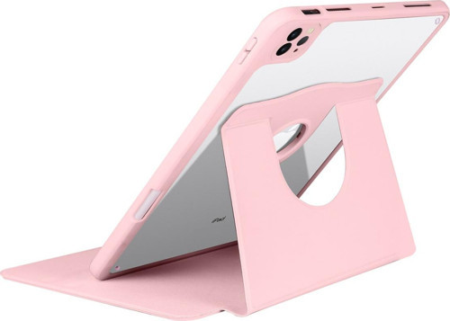 İPAD 10.9 2020 4.NESİL UYUMLU KILIF STANDLI DÖNEBİLEN TABLET KILIFI-TERMİK - Pembe