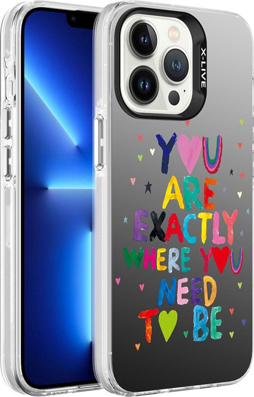 Apple iPhone 13 Pro Kılıf Desenli Silver Sert Kapak