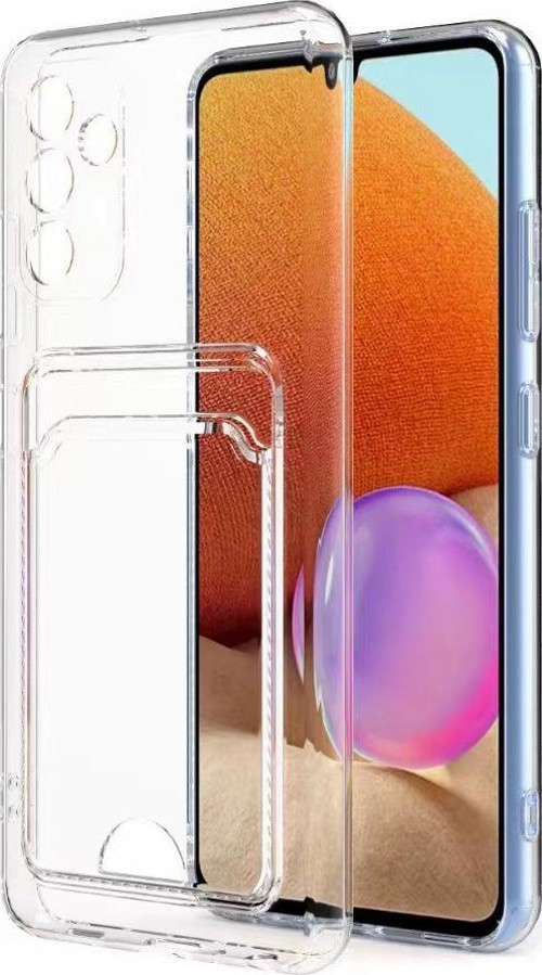 Galaxy A34 Kılıf Kartlıklı Şeffaf Setra Clear Silikon Kapak - Renksiz