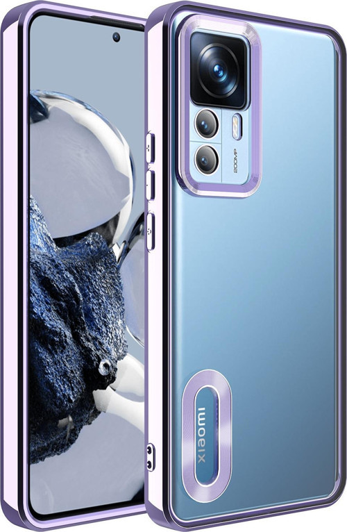 Xiaomi Mi 12T Pro Kılıf Kamera Korumalı Logo Gösteren Omega Kapak - Lila