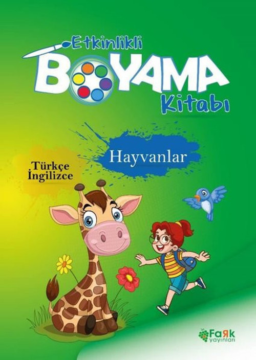 Hayvanlar - Etkinlikli Boyama Kitabı - Türkçe - İngilizce