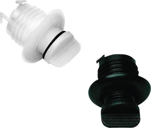 Drain Socket w/Captive Plug, Round Ø40mm, White