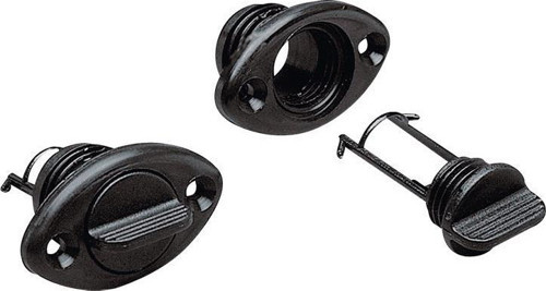 Drain Socket, w/Captive Plug, Oval 54x33mm, Black