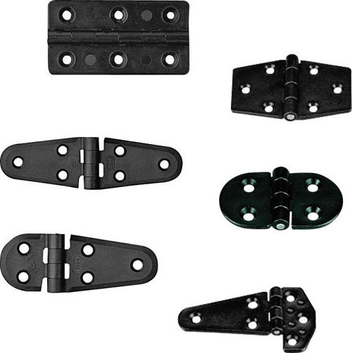 Hinge Polyamide, Double Oval, 100x40x4.5mm, Black