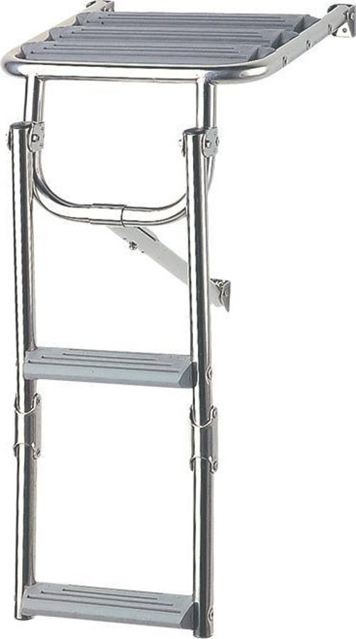 Platform Ladder,Inox 316, w/2 Plastic Steps