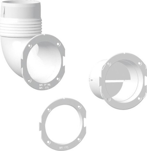 Ventilator Connector, Elbow, Ø76mm, White