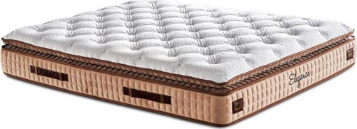 Elegance Lüks Yatak 160x200 cm Çift Kişilik Paket Yaylı Pedli Yumuşak Yatak Tavşan Tüyü Dokusu