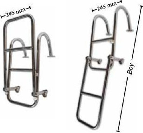 Katlanır Merdiven 2+2 Cr-Ni Tutamaklı 103Cm