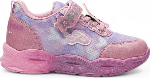 Günlük Cırtlı Kız Çocuk Spor Ayakkabı Renkli Simli Hafif Taban Süs Detay Lastik Bağcık Sneaker 4010