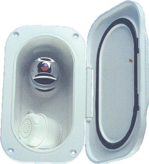 Case w/Shower MixerTap, 5m Hose, Lid w/Gasket, White