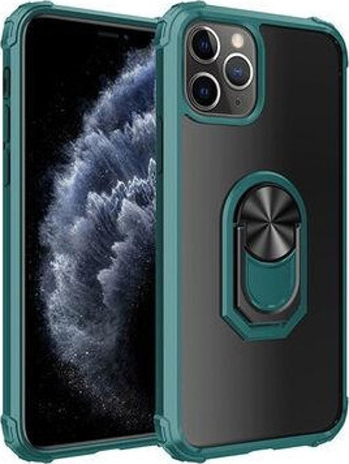 Apple İphone 11 Pro Max Kılıf Tpu Sert Korumalı Yapı Çelik Ring Yüzük Mola Kapak