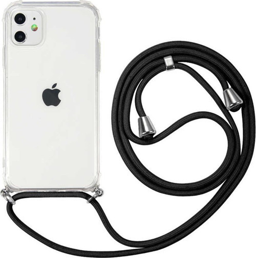 Apple iPhone 12 Kılıf Uyumlu İpli Şeffaf Airbag Kılıf