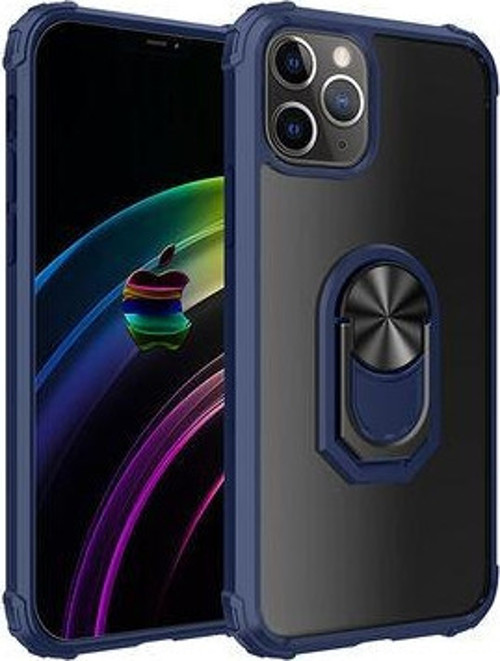 Apple İphone 12 Pro Kılıf Tpu Sert Korumalı Yapı Çelik Ring Yüzük Mola Kapak