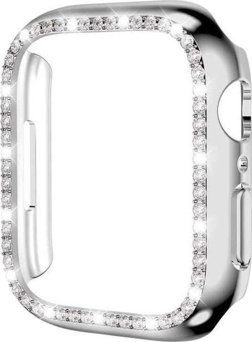 Apple Watch 7 45mm Uyumlu Taşlı Darbe Emici Koruyucu Gard Silikon