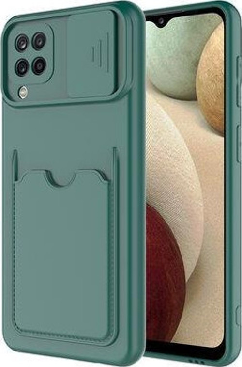Samsung Galaxy A12 Kılıf Arka Cüzdan Cepli Kamera Korumalı Slikon Kapak