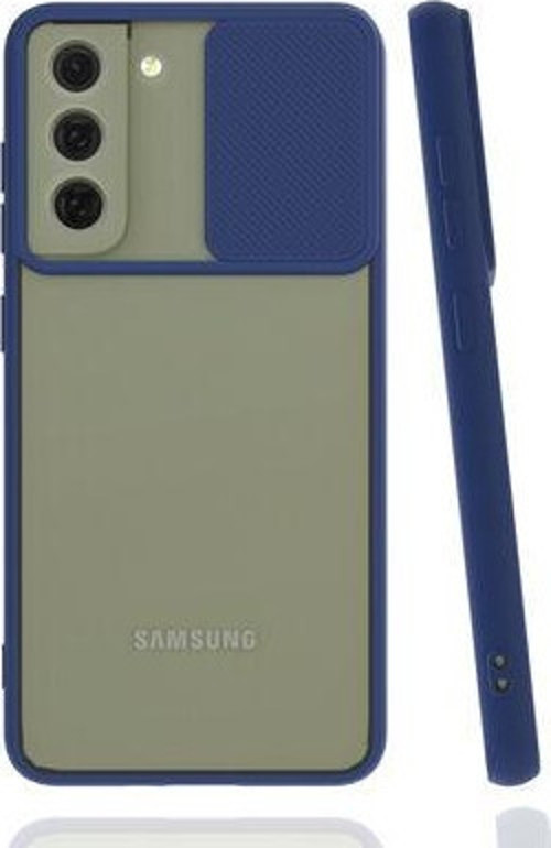 Samsung Galaxy S21 FE Kamera Sürgülü Slikon Sararmaz Mat Yüzey Lensi Kılıf