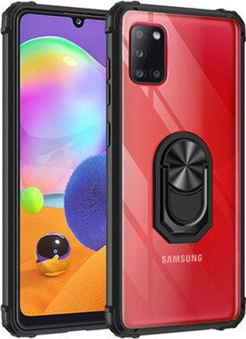 Samsung Galaxy A31 Kılıf Tpu Sert Korumalı Yapı Çelik Ring Yüzük Mola Kapak