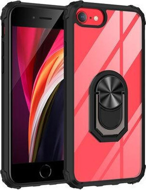 Apple İphone 6 Kılıf Tpu Sert Korumalı Yapı Çelik Ring Yüzük Mola Kapak