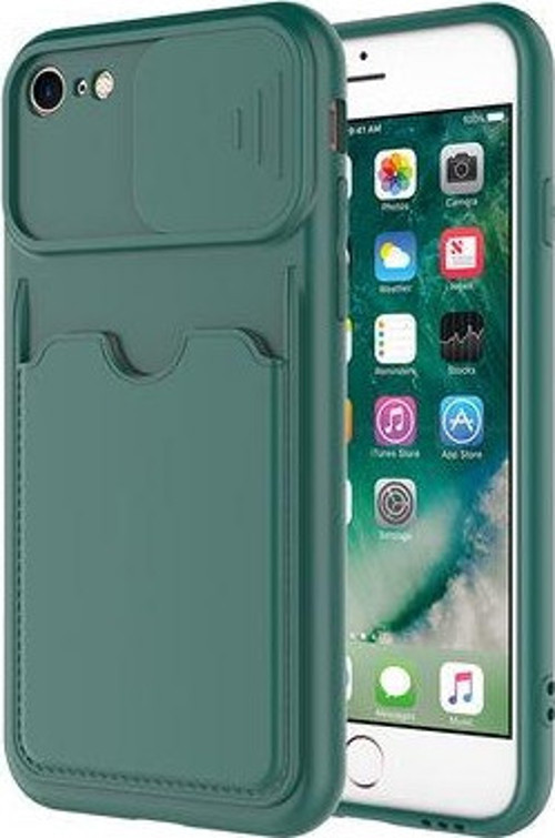 Apple İphone 7 Kılıf Kamera Sürgülü Kredi Kartlıklı Premium Slikon Kartix Kapak